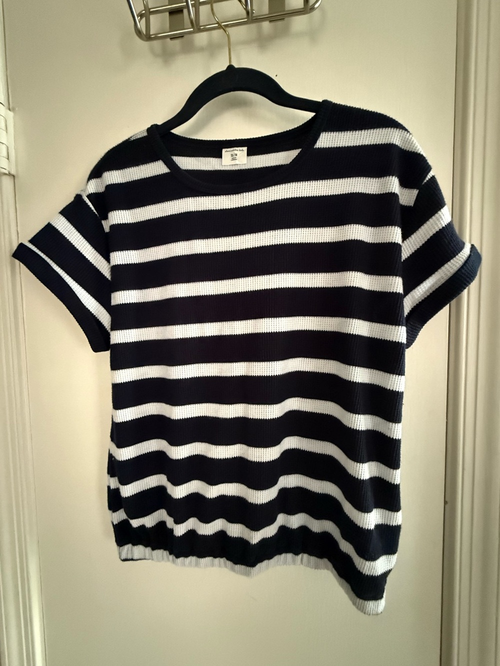 abercrombie kids Navy & White Striped Short-Sleeve Knit Top